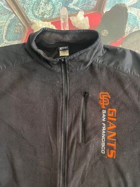 Gear For Sports Black Fleece Jacket with Orange Embroidery